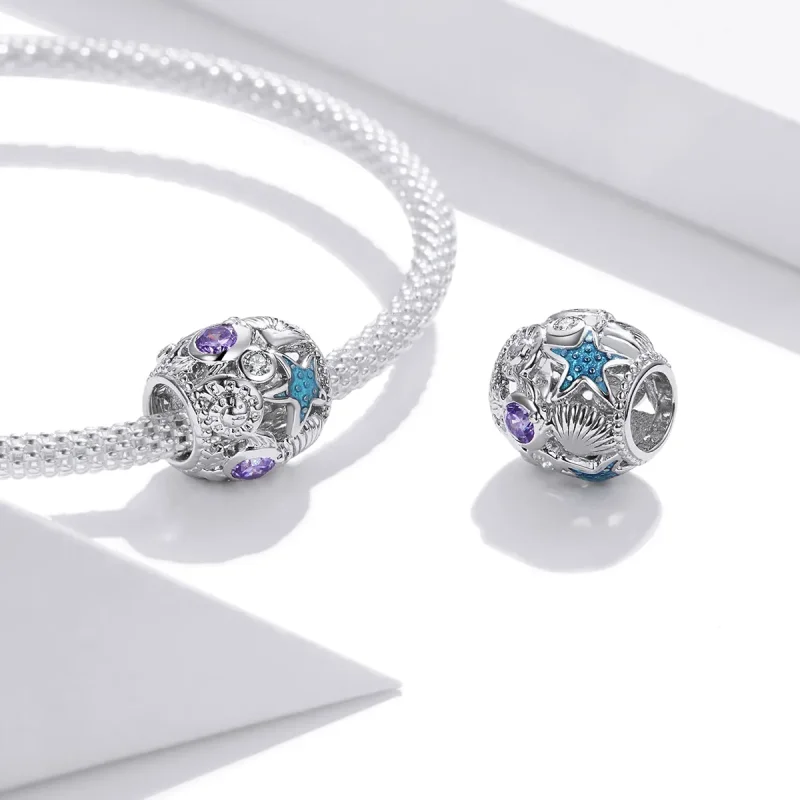 (imagine pentru) Pandora Style Charm din Argint cu Stele și Scoică - SCC1805 - Vizualizare 4