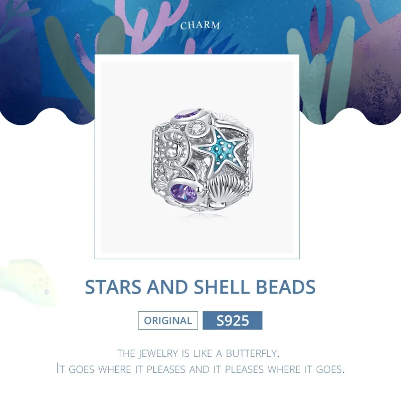 (imagine pentru) Pandora Style Charm din Argint cu Stele și Scoică - SCC1805 - Vizualizare 6