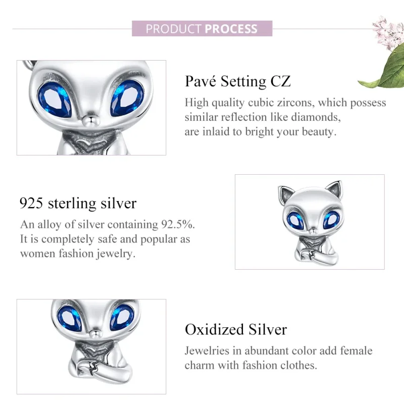 (imagine pentru) Pandora Style Charm de Argint cu o Vulpioară Veselă - SCC1808 - Vizualizare 8