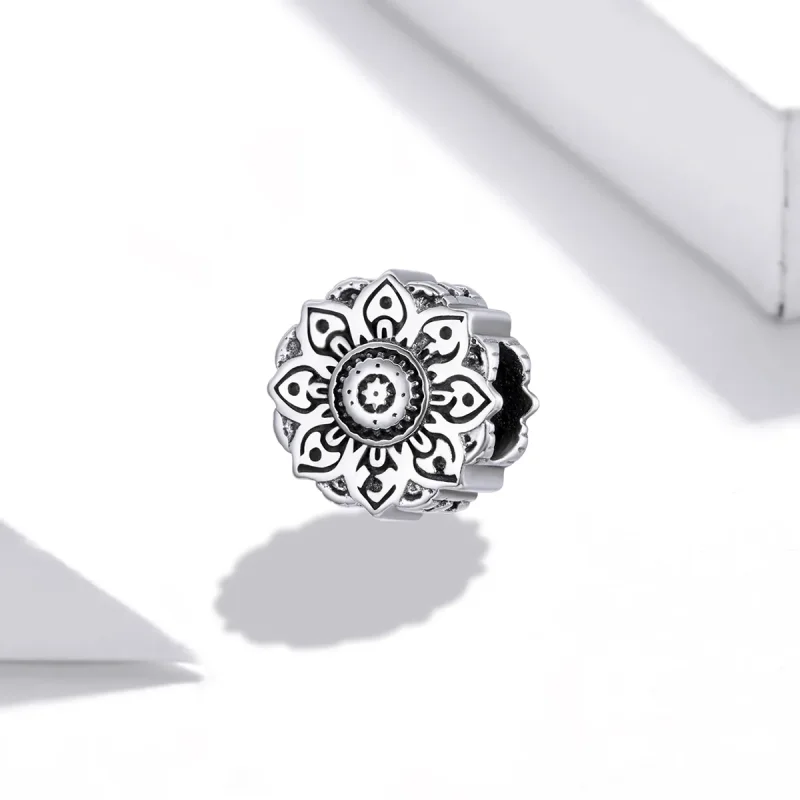 (imagine pentru) Pandora Style Charm de Lotus Vintage din Argint - SCC1823 - Vizualizare 2