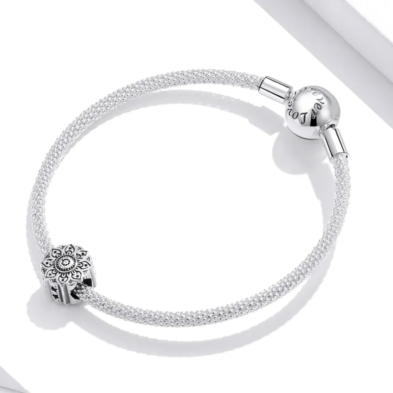 (imagine pentru) Pandora Style Charm de Lotus Vintage din Argint - SCC1823 - Vizualizare 3
