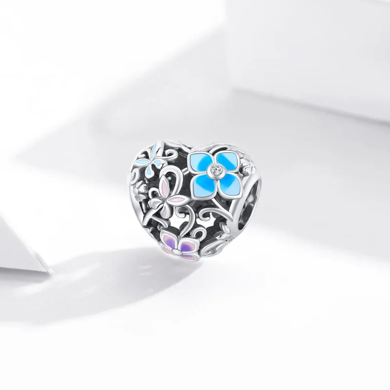 (imagine pentru) Pandora Style Charm cu Flori și Fluturi din Argint - SCC1836 - Vizualizare 2