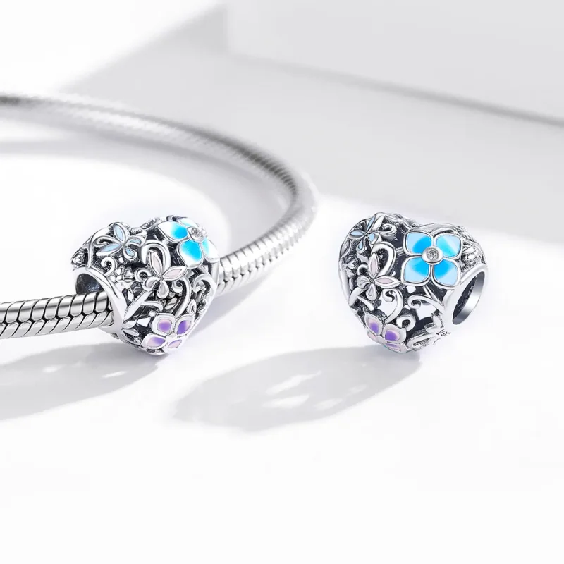 (imagine pentru) Pandora Style Charm cu Flori și Fluturi din Argint - SCC1836 - Vizualizare 4