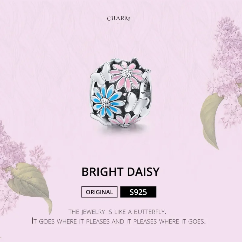 (imagine pentru) Pandora Style Margarete Argintii Strălucitoare Pandantiv - SCC1837 - Vizualizare 7