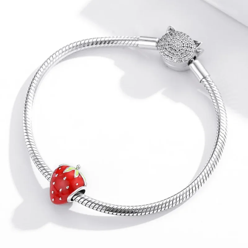 (imagine pentru) Pandora Style Charm de Argint cu Căpșuni Drăguț - SCC1839 - Vizualizare 3