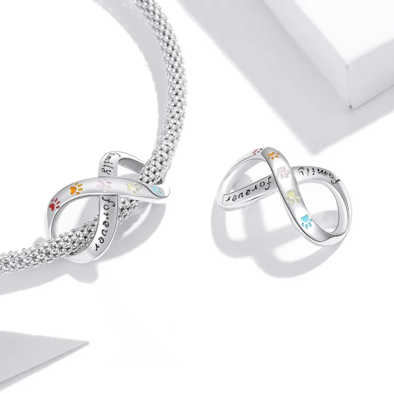 (imagine pentru) Pandora Style Argint Charm Amprenta Labelei Iubirii - SCC1849 - Vizualizare 4