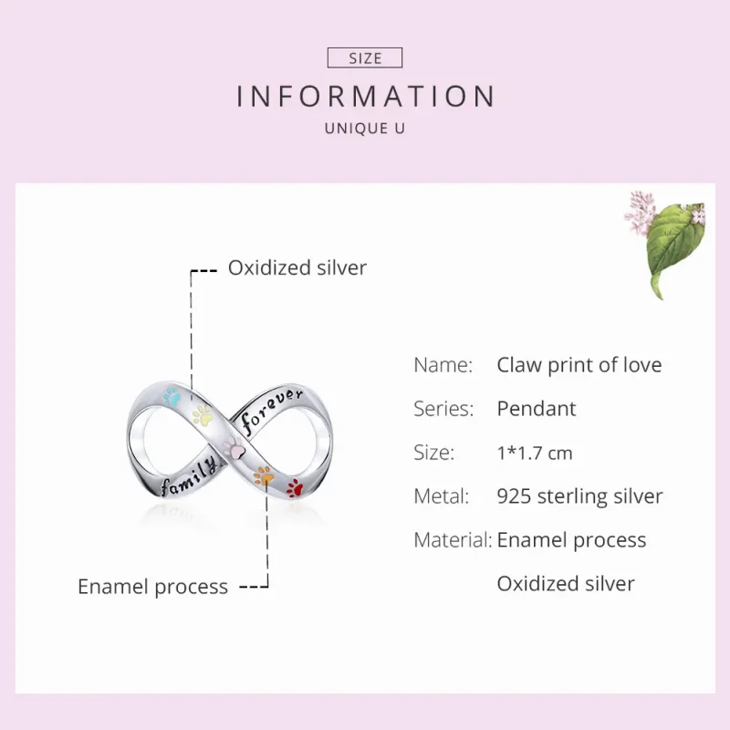 (imagine pentru) Pandora Style Argint Charm Amprenta Labelei Iubirii - SCC1849 - Vizualizare 5