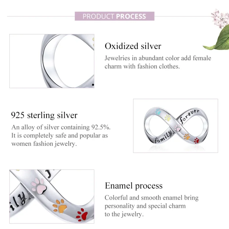 (imagine pentru) Pandora Style Argint Charm Amprenta Labelei Iubirii - SCC1849 - Vizualizare 6