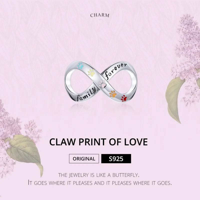 (imagine pentru) Pandora Style Argint Charm Amprenta Labelei Iubirii - SCC1849 - Vizualizare 7