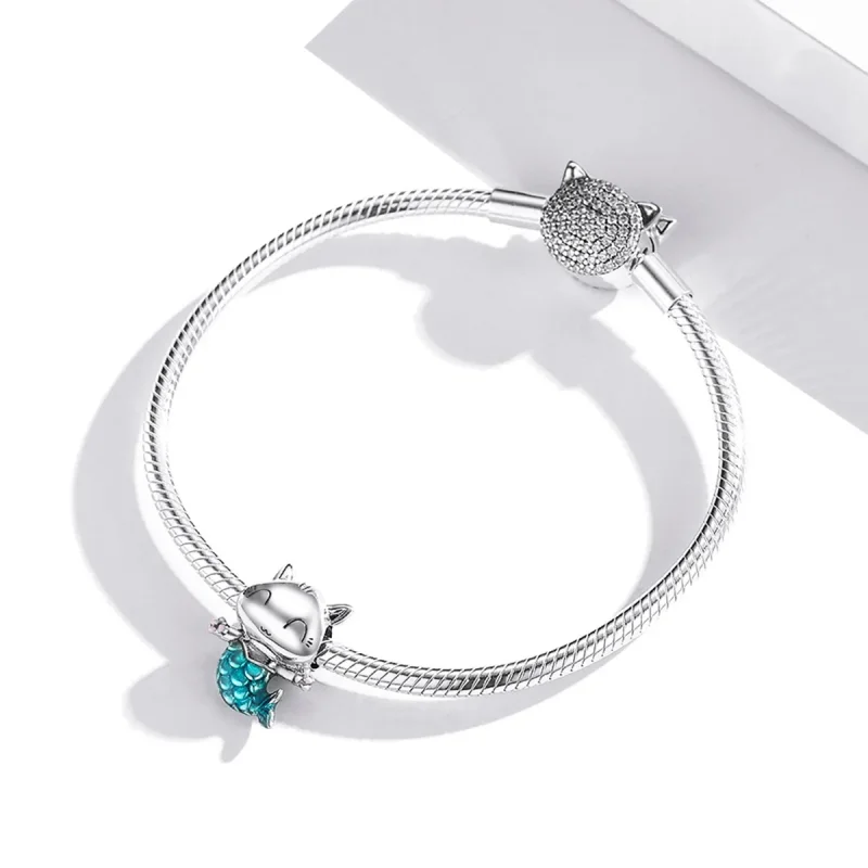 (imagine pentru) Pandora Style Charm de Argint cu Pisicuță Sirenă - SCC1852 - Vizualizare 3