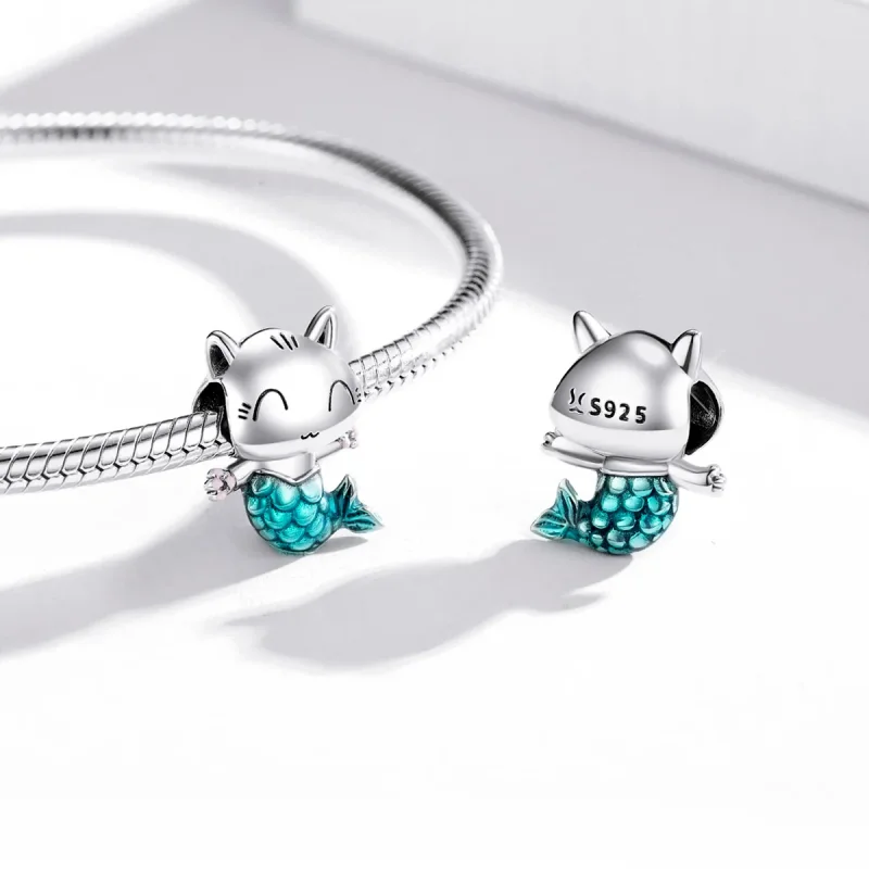 (imagine pentru) Pandora Style Charm de Argint cu Pisicuță Sirenă - SCC1852 - Vizualizare 4