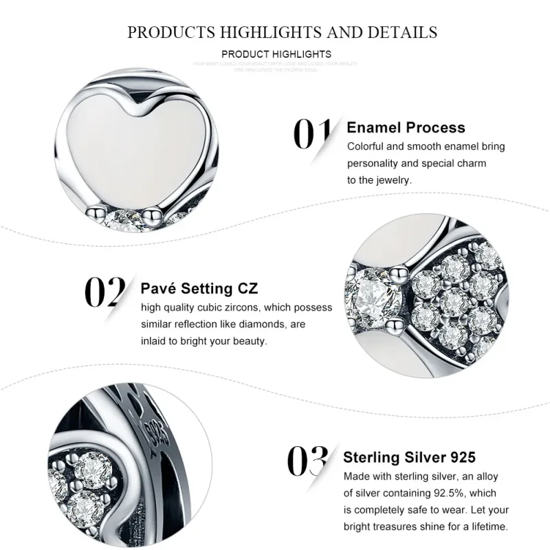 (imagine pentru) Pandora Style Charm de Argint Petale Fericite - SCC250 - Vizualizare 6