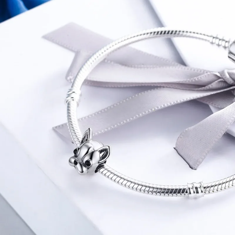 (imagine pentru) Pandora Style Charm de Buldog Francez Argintiu - SCC315 - Vizualizare 4
