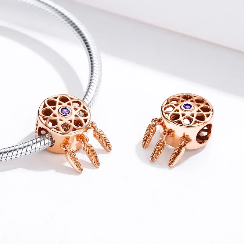 (imagine pentru) Pandora Style Dream Catcher din Aur Roz Charm din Aur Roz - SCC330-C - Vizualizare 2