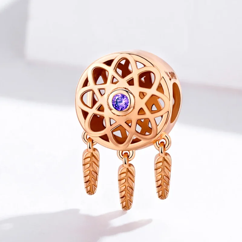 (imagine pentru) Pandora Style Dream Catcher din Aur Roz Charm din Aur Roz - SCC330-C - Vizualizare 3