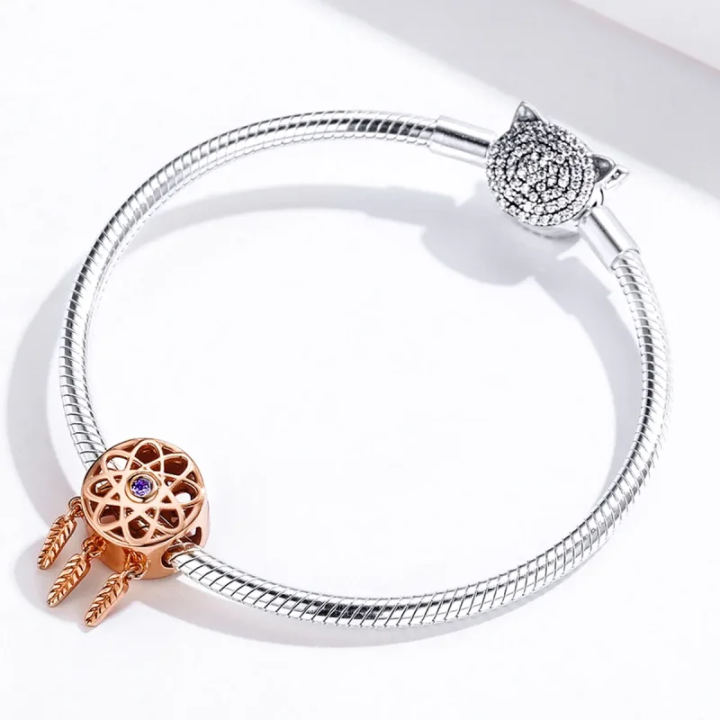 (imagine pentru) Pandora Style Dream Catcher din Aur Roz Charm din Aur Roz - SCC330-C - Vizualizare 4