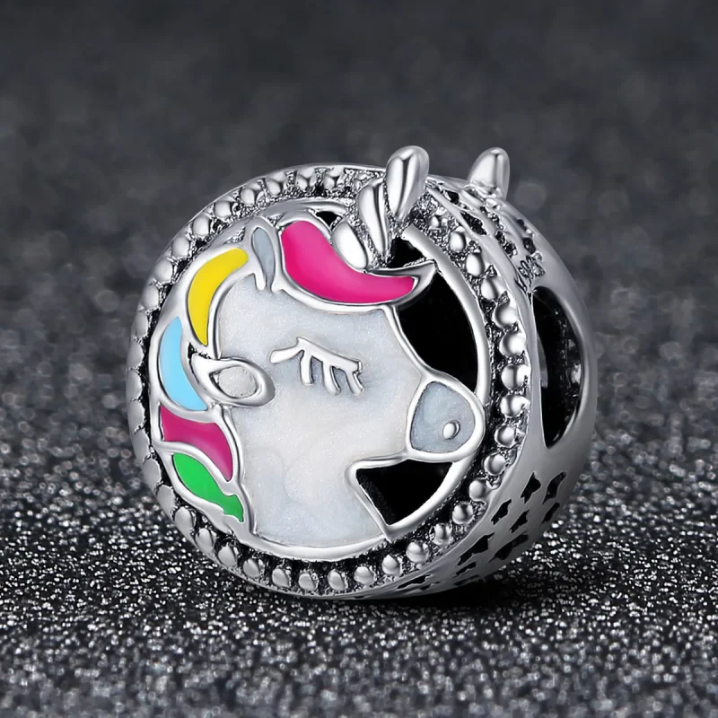 (imagine pentru) Pandora Style Silver Beautiful Unicorn Charm - SCC362 - Vizualizare 2