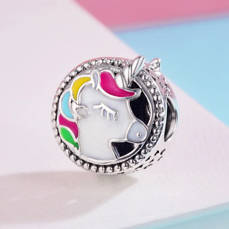 (imagine pentru) Pandora Style Silver Beautiful Unicorn Charm - SCC362 - Vizualizare 3