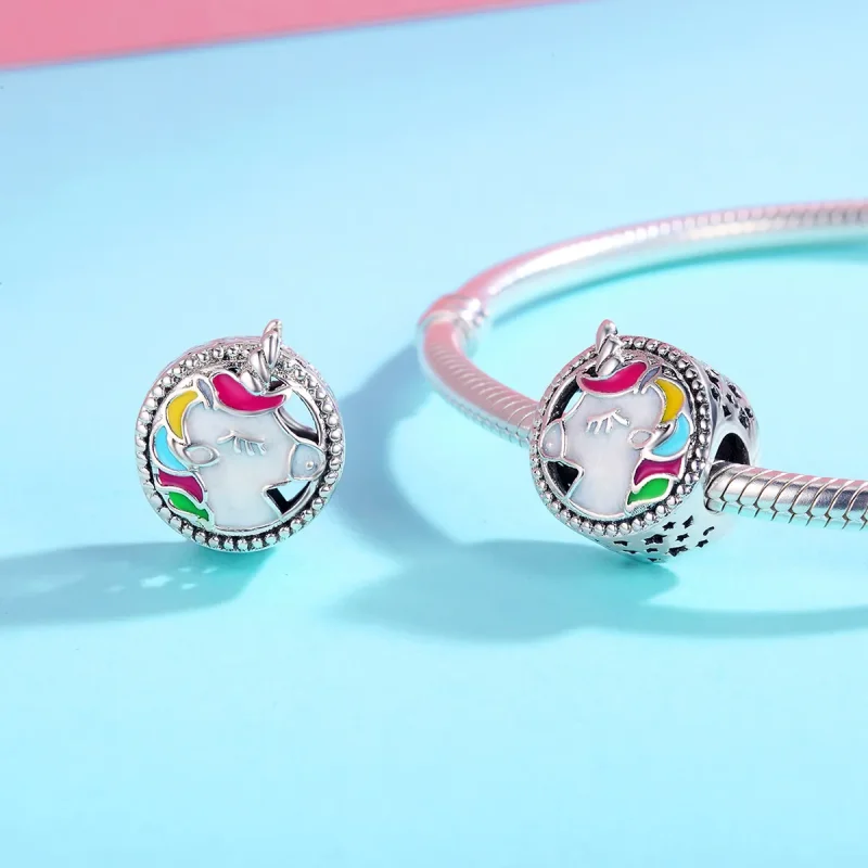 (imagine pentru) Pandora Style Silver Beautiful Unicorn Charm - SCC362 - Vizualizare 4