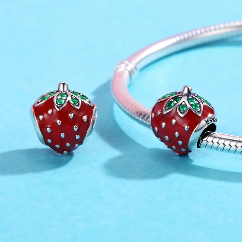 (imagine pentru) Pandora Style Charm de Argint cu Căpșuni - SCC369 - Vizualizare 5