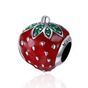 Pandora Style Charm de Argint cu Căpșuni - SCC369 (imagine pentru) Pandora Style Charm de Argint cu Căpșuni - SCC369