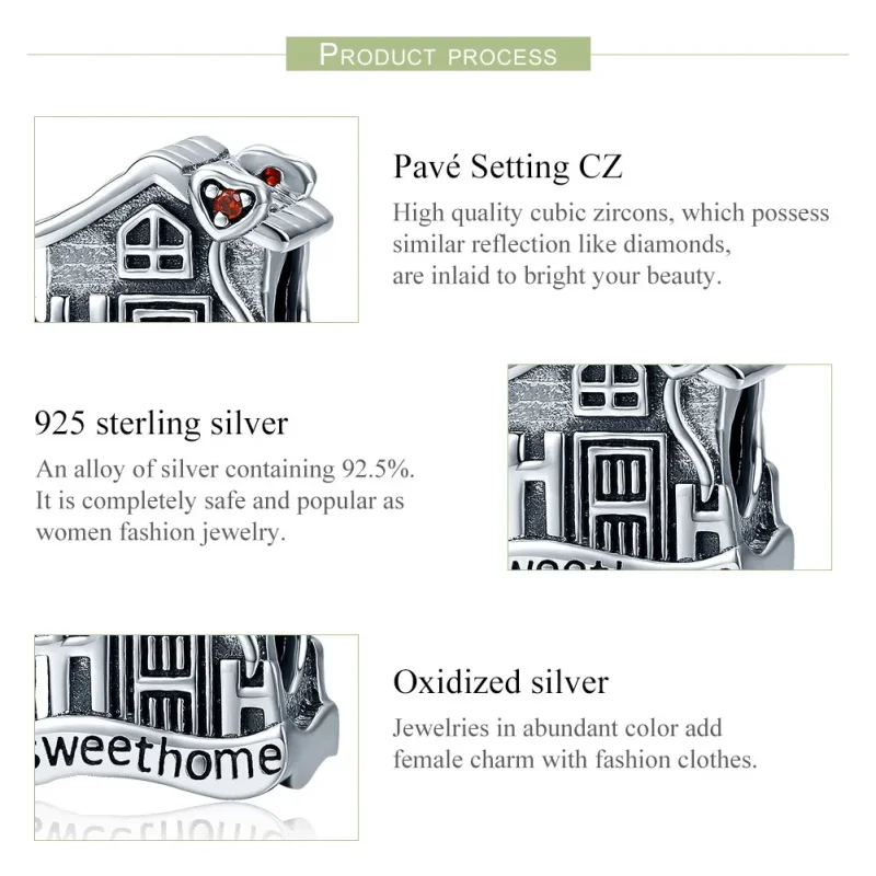 (imagine pentru) Pandora Style Charm de Argint Sweethome - SCC416 - Vizualizare 6