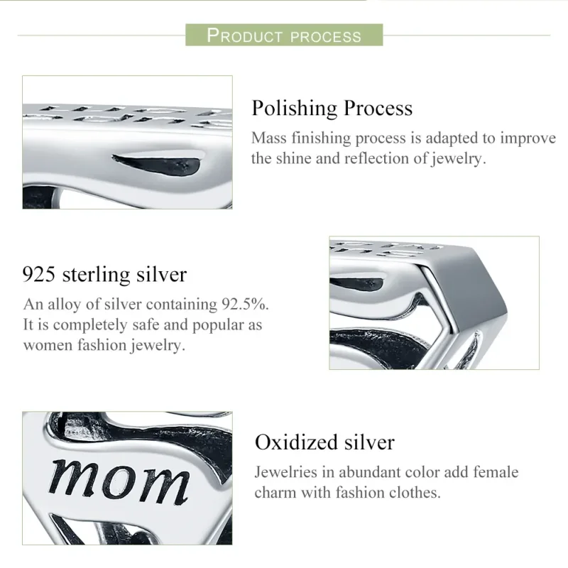 (imagine pentru) Pandora Style Charm de Argint Super Mamă - SCC429 - Vizualizare 6