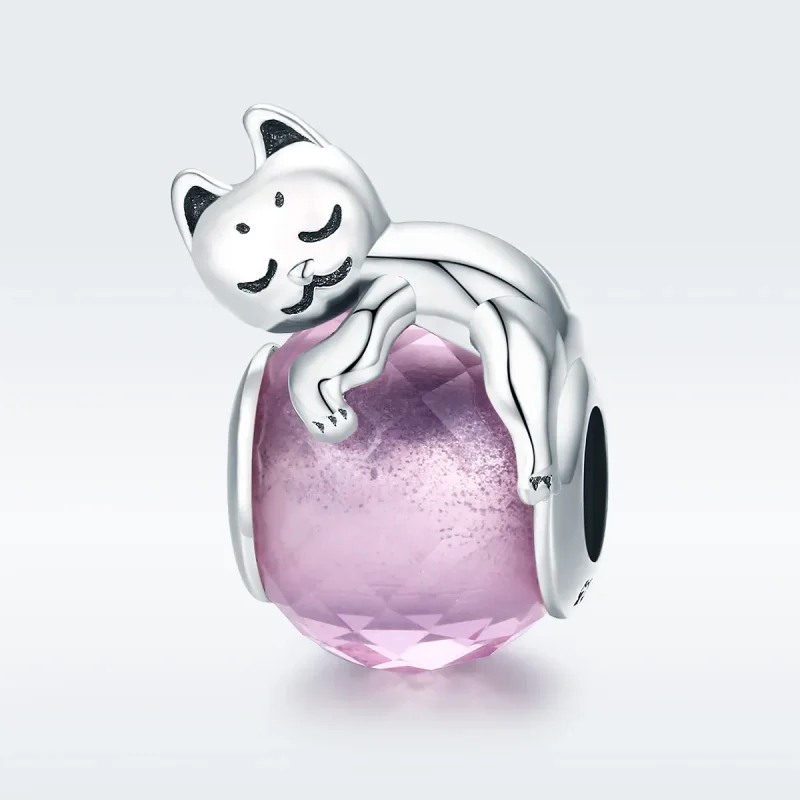 (imagine pentru) Pandora Style Charm de Pisică Adormată din Argint - SCC447 - Vizualizare 2