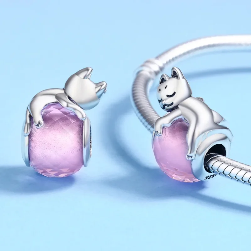 (imagine pentru) Pandora Style Charm de Pisică Adormată din Argint - SCC447 - Vizualizare 5