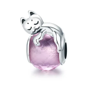 (imagine pentru) Pandora Style Charm de Pisică Adormată din Argint - SCC447