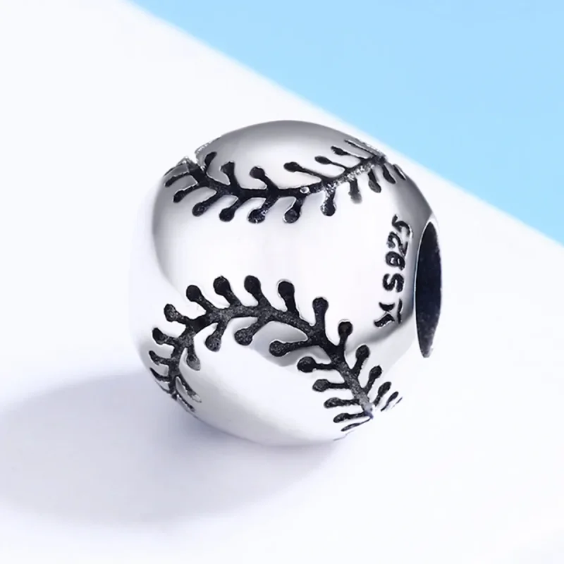 (imagine pentru) Pandora Style Baseball Pasiune Charm Argint - SCC449 - Vizualizare 3