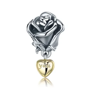 (imagine pentru) Pandora Style Two Tone I Love You Charm - SCC455