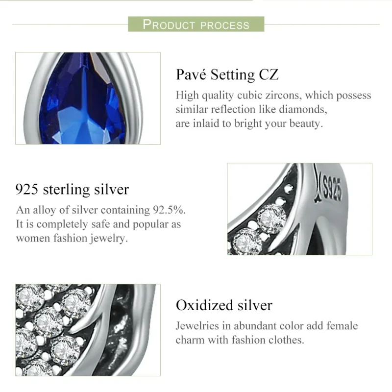 (imagine pentru) Pandora Style Aripioare de Înger din Argint Charm - SCC481 - Vizualizare 6