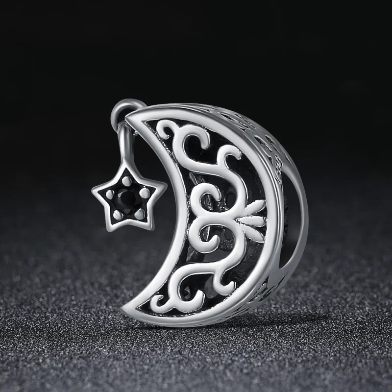 (imagine pentru) Pandora Style Charm de Argint cu Lună și Stea - SCC483 - Vizualizare 3