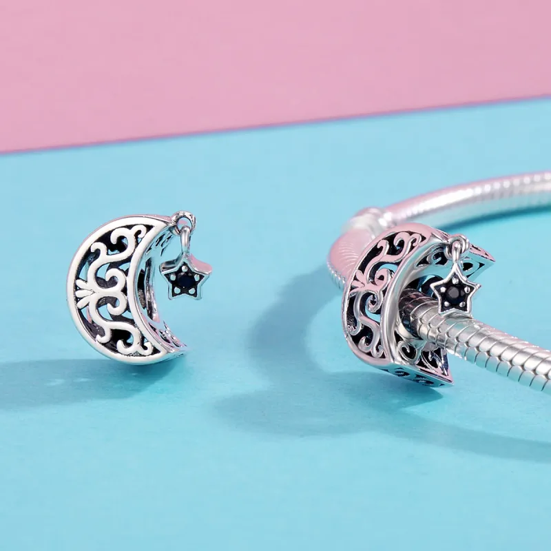 (imagine pentru) Pandora Style Charm de Argint cu Lună și Stea - SCC483 - Vizualizare 6