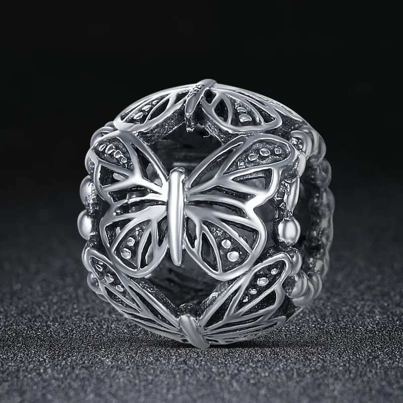 (imagine pentru) Pandora Style Argint Charm cu Fluture Vintag - SCC491 - Vizualizare 2