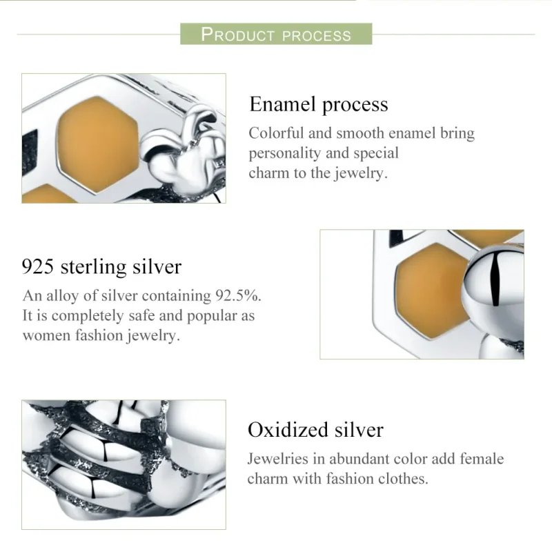(imagine pentru) Pandora Style Charm de Argint cu Fagure - SCC500 - Vizualizare 6