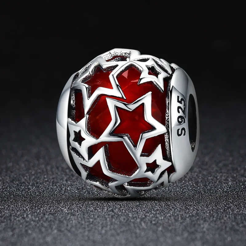 (imagine pentru) Pandora Style Charm de Argint cu Stele Romantice - SCC509 - Vizualizare 2