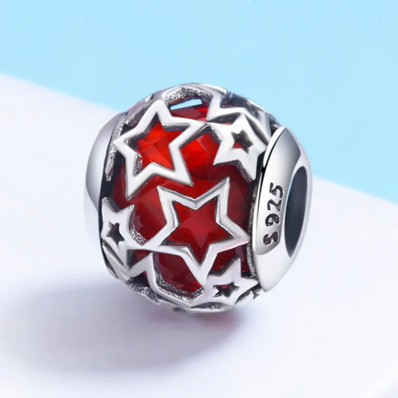 (imagine pentru) Pandora Style Charm de Argint cu Stele Romantice - SCC509 - Vizualizare 3