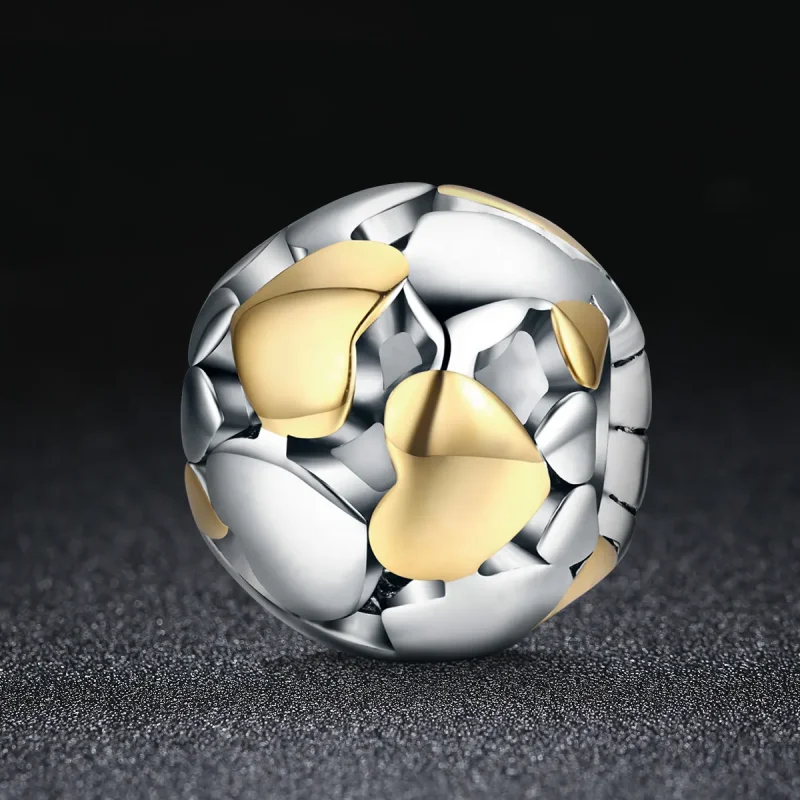 (imagine pentru) Pandora Style Two Tone Bicolor Inima Mea Stralucitoare Pandantiv - SCC537 - Vizualizare 2