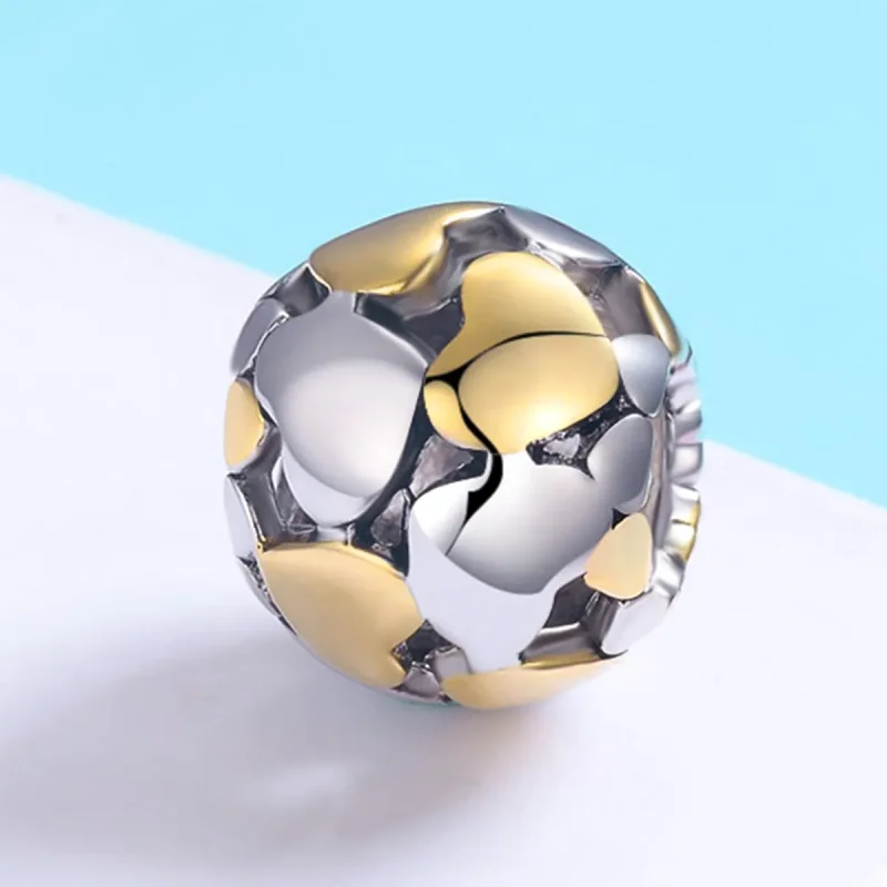 (imagine pentru) Pandora Style Two Tone Bicolor Inima Mea Stralucitoare Pandantiv - SCC537 - Vizualizare 3