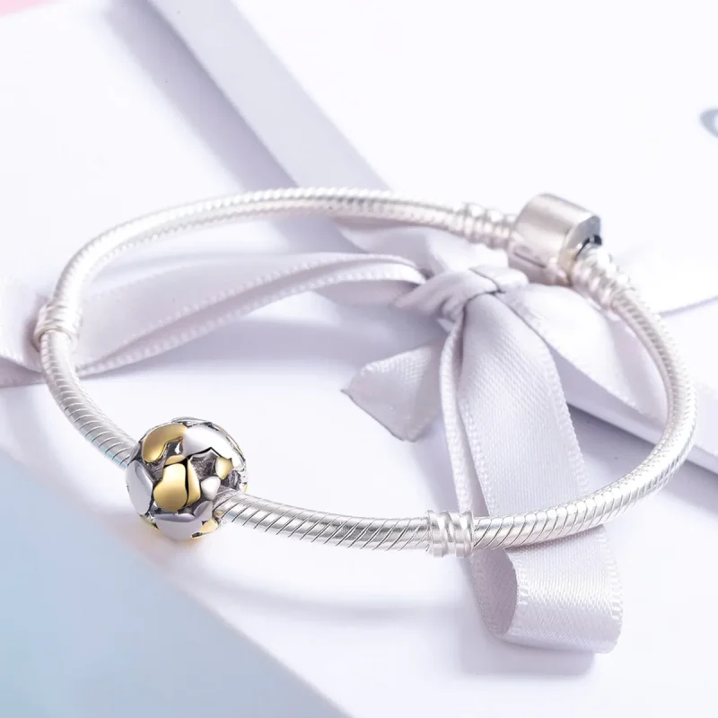 (imagine pentru) Pandora Style Two Tone Bicolor Inima Mea Stralucitoare Pandantiv - SCC537 - Vizualizare 4