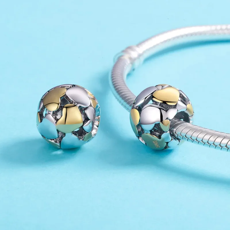 (imagine pentru) Pandora Style Two Tone Bicolor Inima Mea Stralucitoare Pandantiv - SCC537 - Vizualizare 5