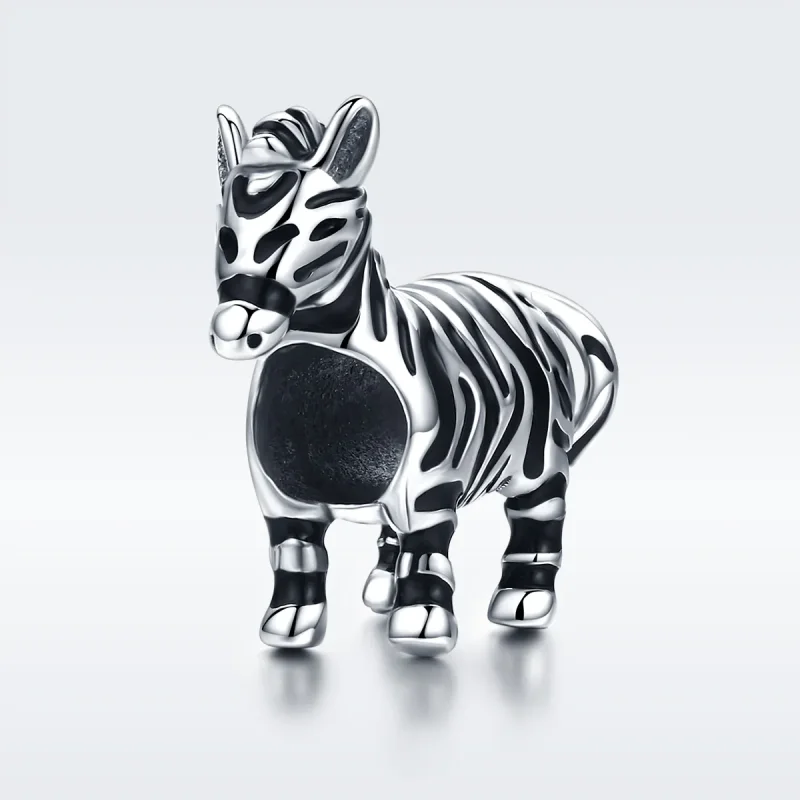 (imagine pentru) Pandora Style Charm de Argint cu Animal Drăguț - Zebra - SCC550 - Vizualizare 2