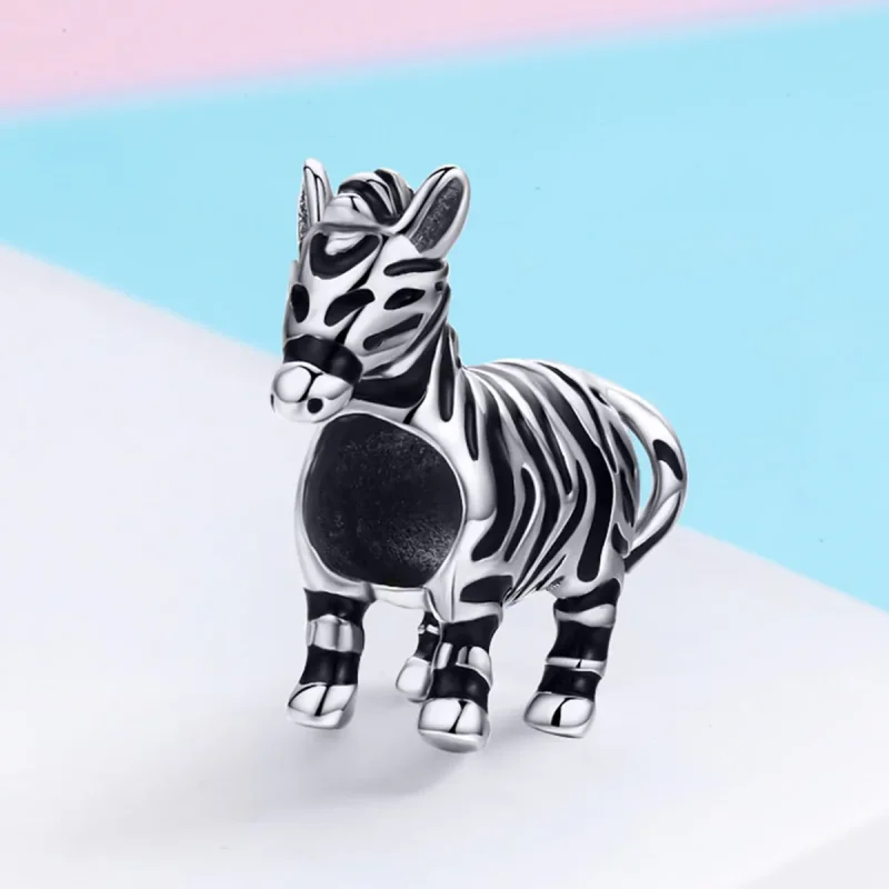 (imagine pentru) Pandora Style Charm de Argint cu Animal Drăguț - Zebra - SCC550 - Vizualizare 3