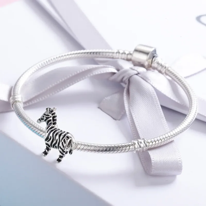 (imagine pentru) Pandora Style Charm de Argint cu Animal Drăguț - Zebra - SCC550 - Vizualizare 4