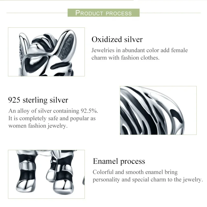 (imagine pentru) Pandora Style Charm de Argint cu Animal Drăguț - Zebra - SCC550 - Vizualizare 6