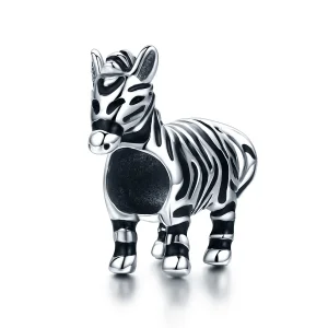 (imagine pentru) Pandora Style Charm de Argint cu Animal Drăguț - Zebra - SCC550