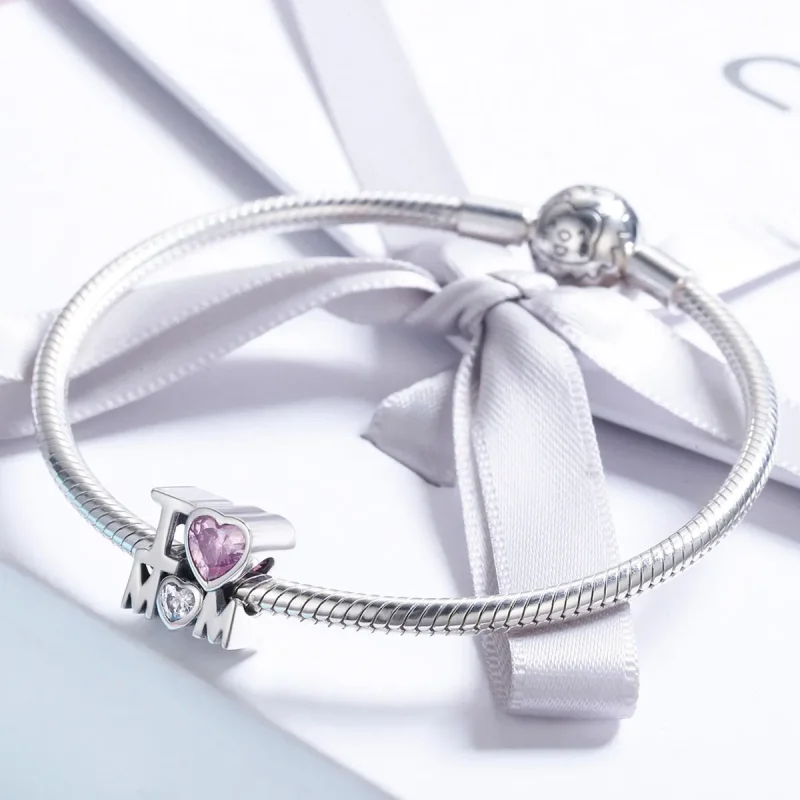 (imagine pentru) Pandora Style Charm de Argint „I Love Mom” - SCC579 - Vizualizare 6