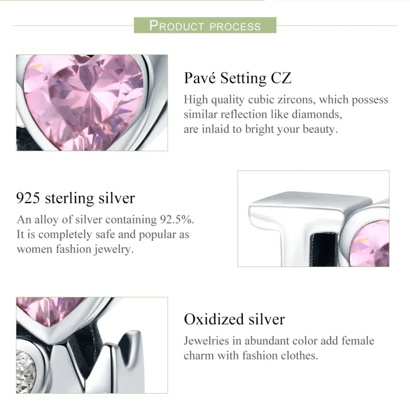 (imagine pentru) Pandora Style Charm de Argint „I Love Mom” - SCC579 - Vizualizare 8